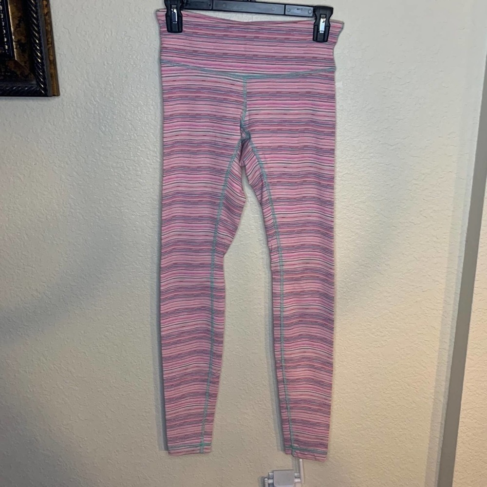 Lululemon Pink and Teal Leggings Size 6